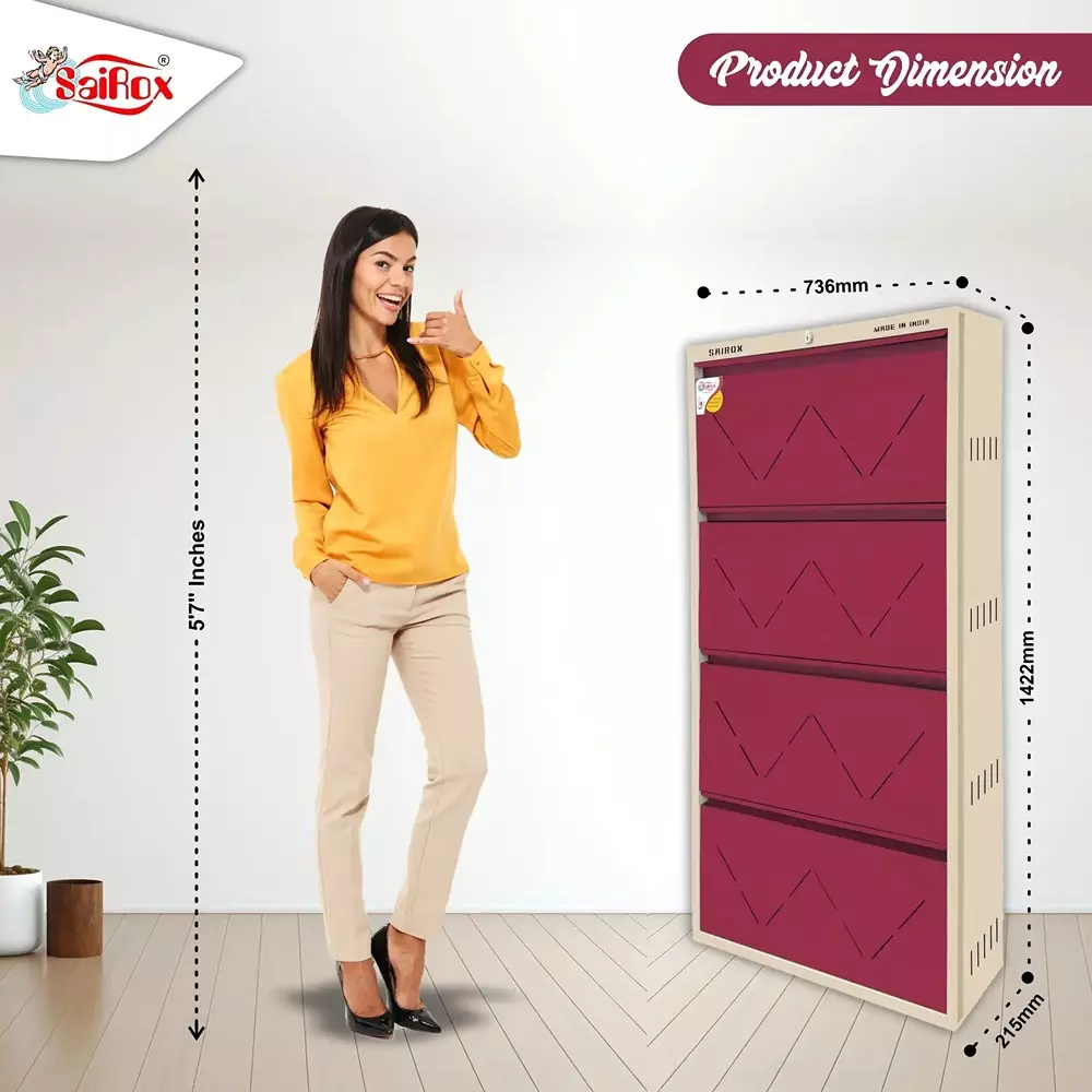 sairox-shoe-rack-metal-maroon-4-shelves-4-ducts-29x85x56-inch-size-sxsr001