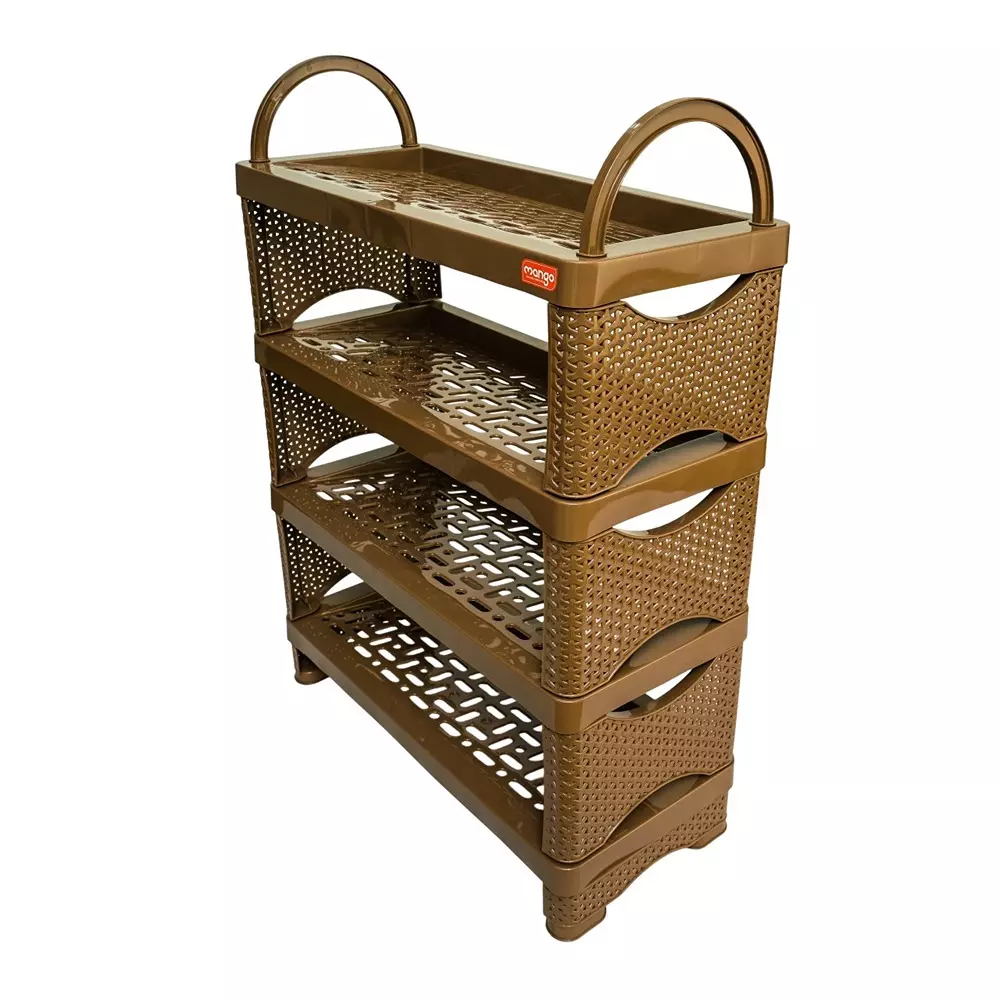 Mango 4 Slot Big Shoe Rack 304.8x685.8x914.4 mm, Weather Brown