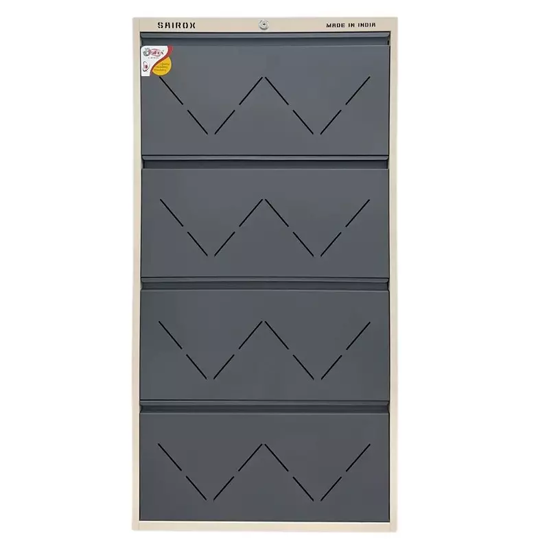 Sairox Shoe Rack Metal Grey 4 Shelves 4 Ducts 29x8.5x56 inch Size, SXSR001