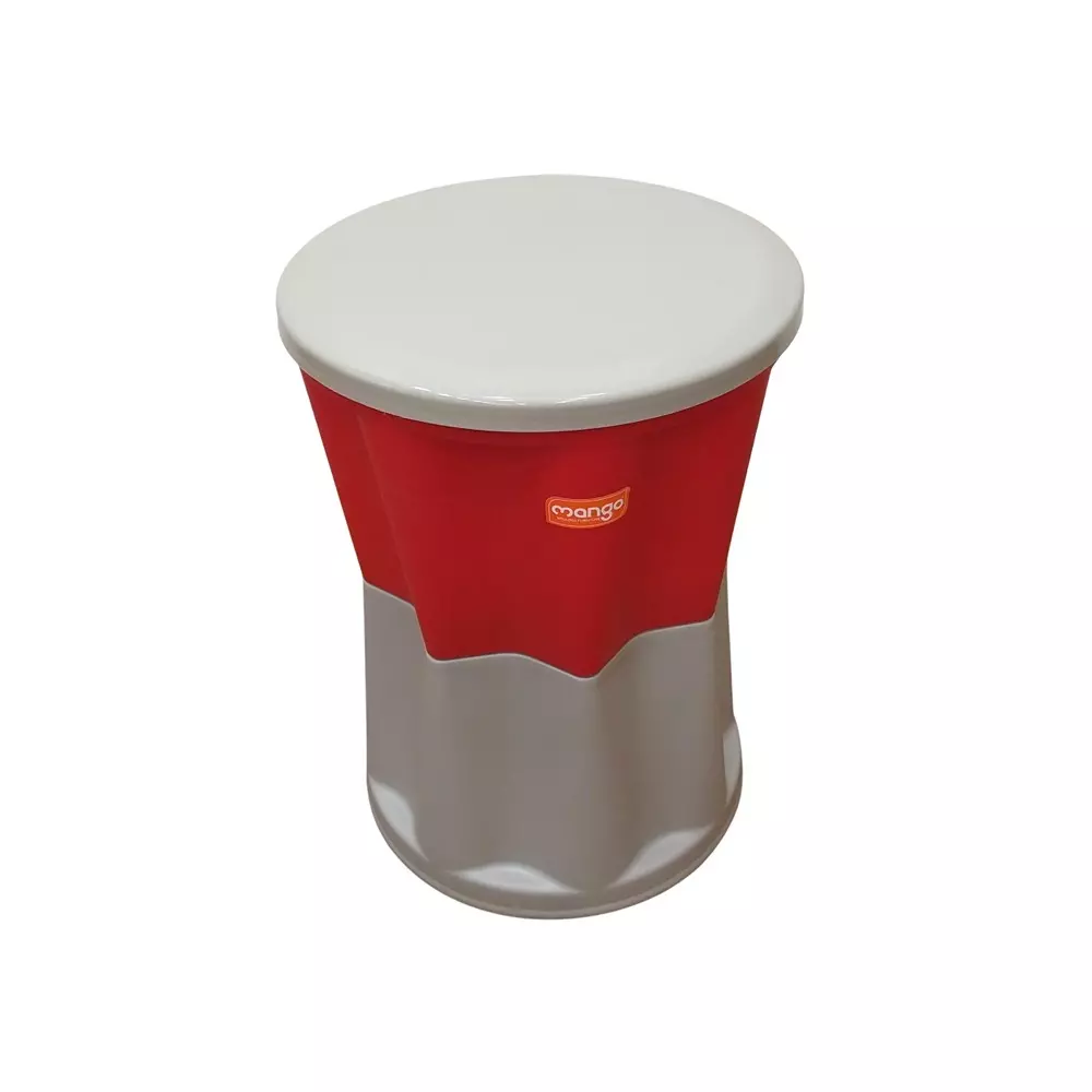 Mango SALT Plastic Stool 304.8x381x431.8 mm Ash Plaza Top / Mystic Red