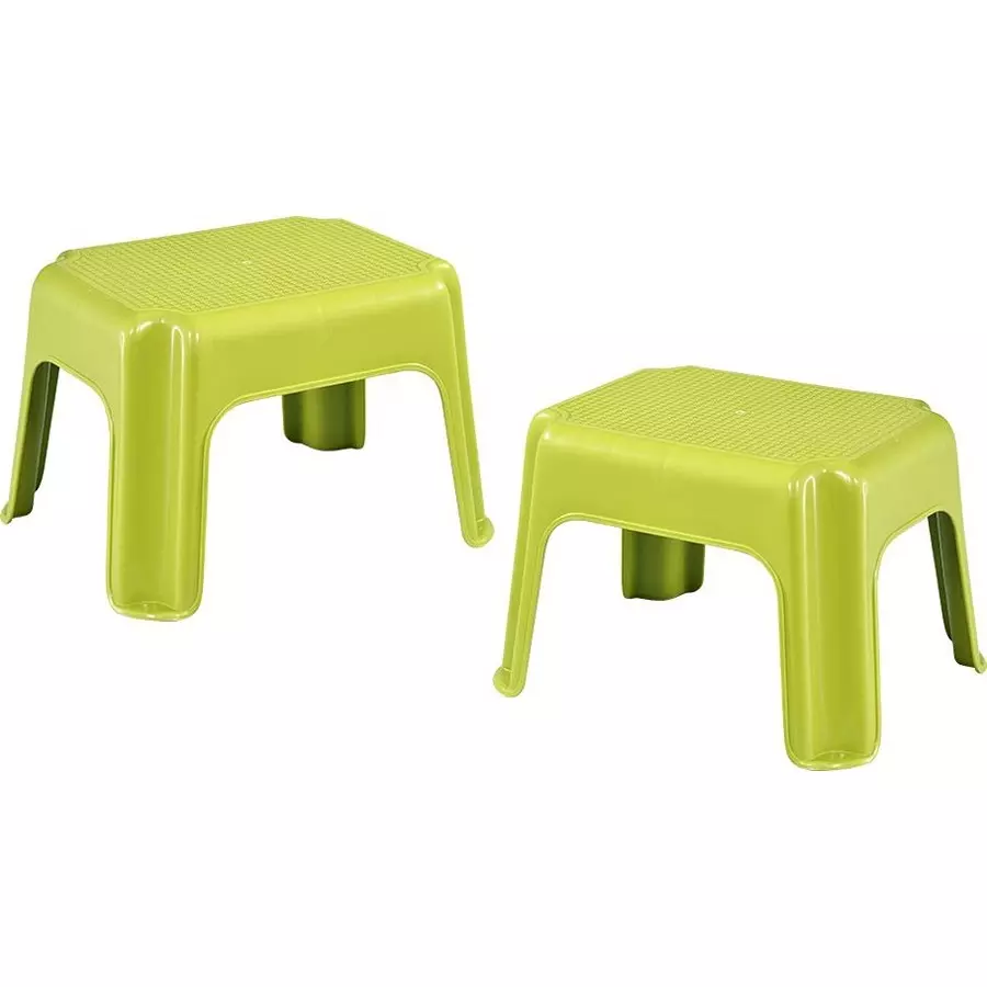 Swagath Plastic Stool Green Color for Bathroom, PS-01 Series (Pack of 2 Pcs)