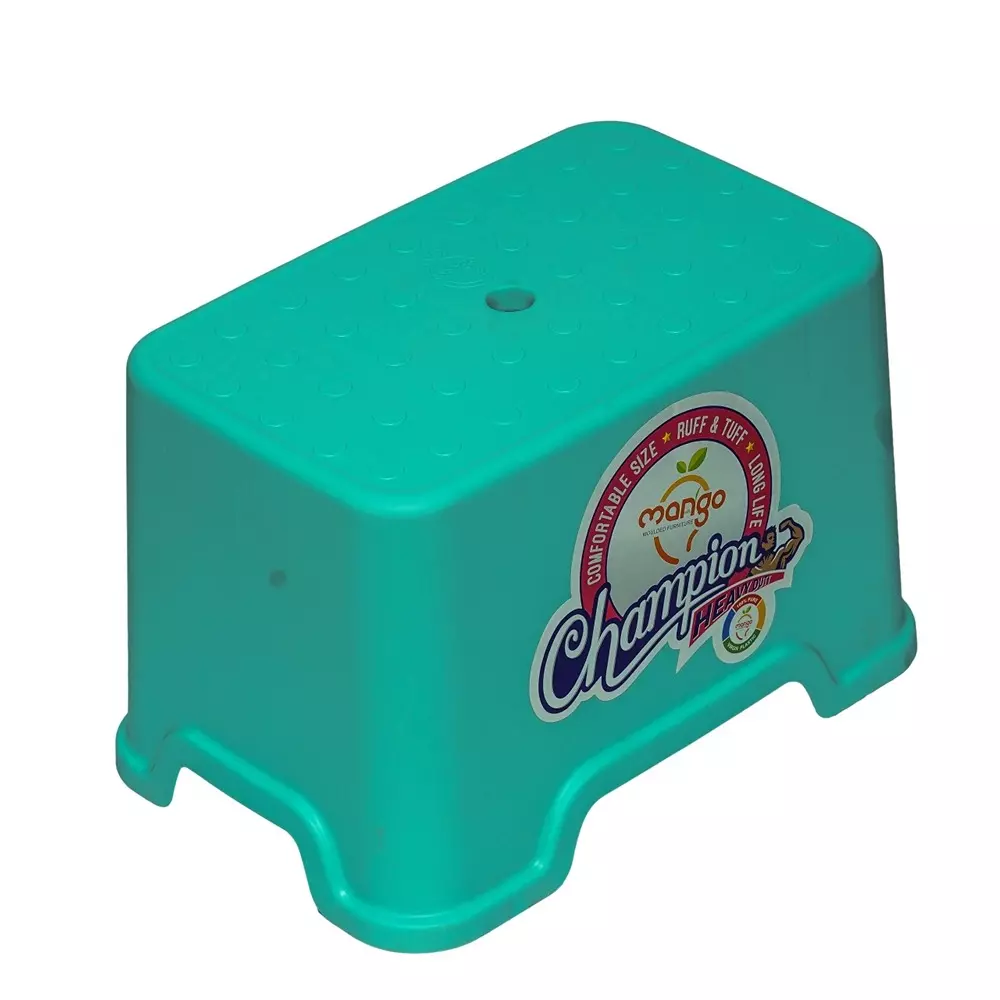 Mango Champion Stool Marina Blue 12x15x11 Inch Size Polypropylene Plastic for Shops & Store Use