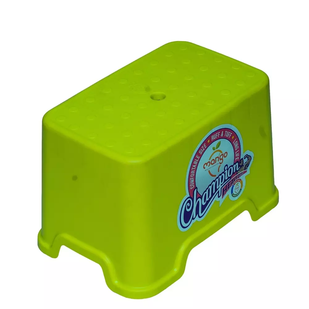Mango Champion Stool Citrus Green 12x15x11 Inch Size Polypropylene Plastic for Shops & Store Use