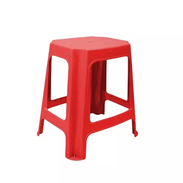 Ankur Jumbo Stool High Grade Polypropylene Virgin Plastic Body and Red Color for Homes, Shops & More