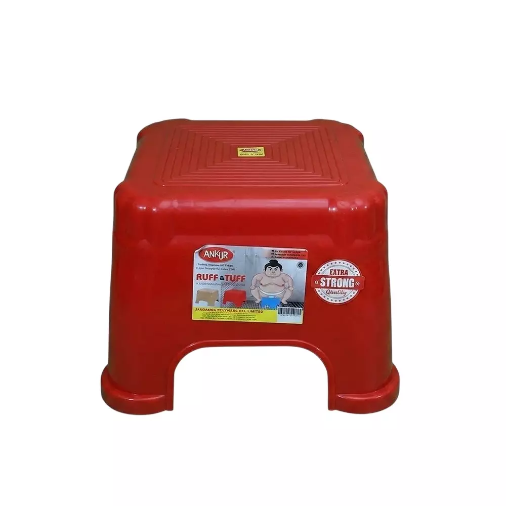 Ankur Ruff N Tuff Patla Stool High Grade Polypropylene Virgin Plastic Body and Red Color for Homes, Shops & More, FG10064A10