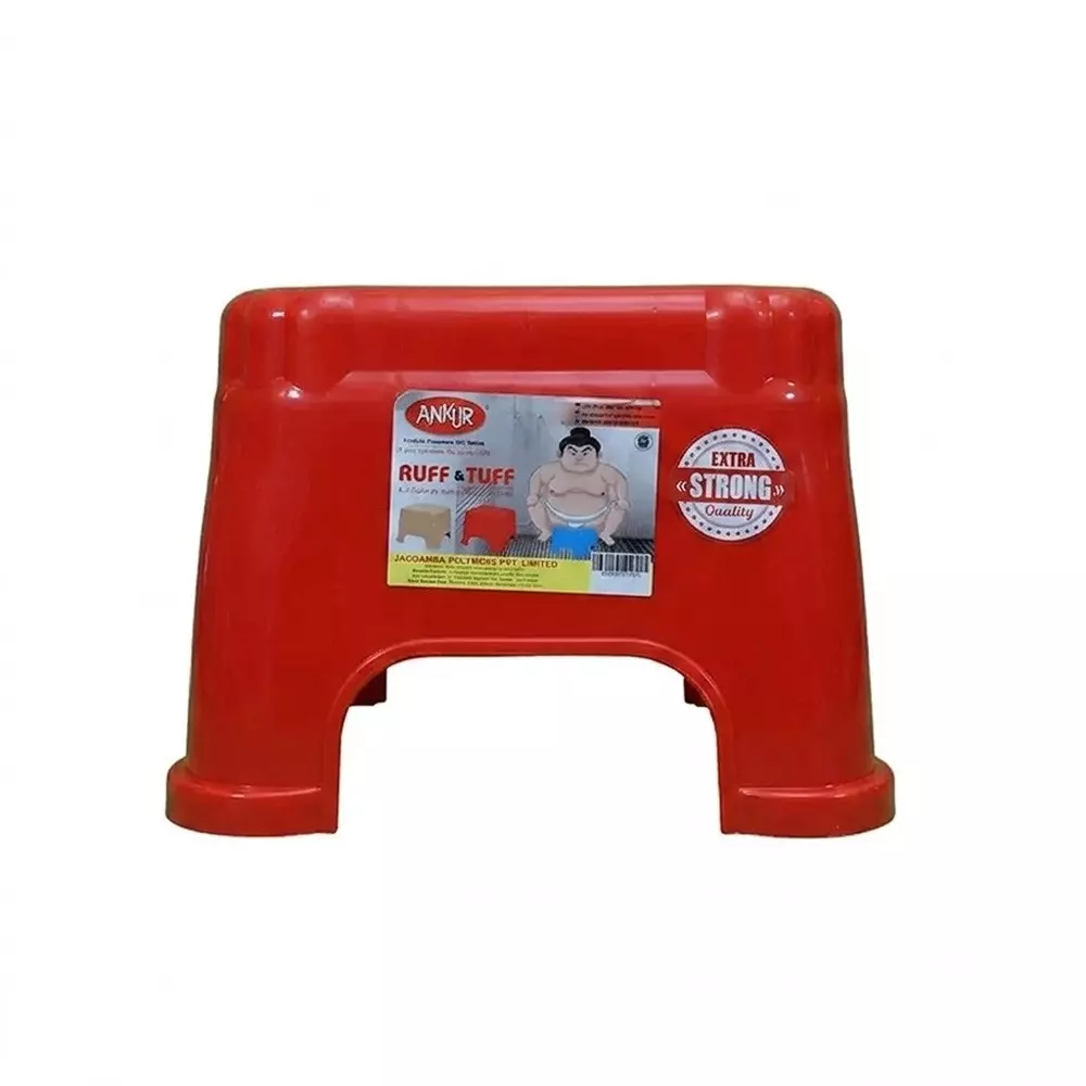 ankur-ruff-n-tuff-patla-stool-high-grade-polypropylene-virgin-plastic-body-and-red-color-for-homes-shops-more-fg10064a10