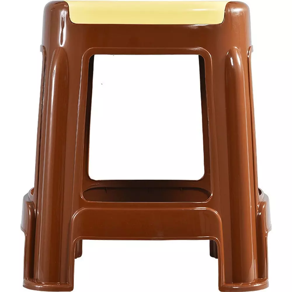 swagath-stool-plastic-45x295x295-cm-12-kg-ivory-seat-with-brown-body-pre-assembled-for-cafeteria-kitchen-houeshold-work-and-outdoor-use-pack-of-4-pcs