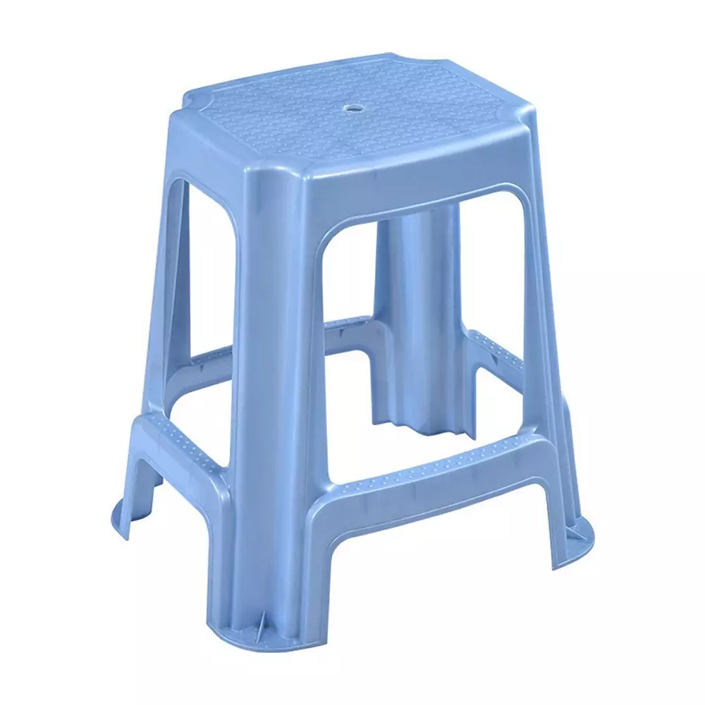 Swagath STL Rectangular Stool Plastic Blue 54x37x31 cm Size for Kitchen, Houeshold, Bathroom, Outdoor & Cafeteria Use, STL-05-LPBL-1