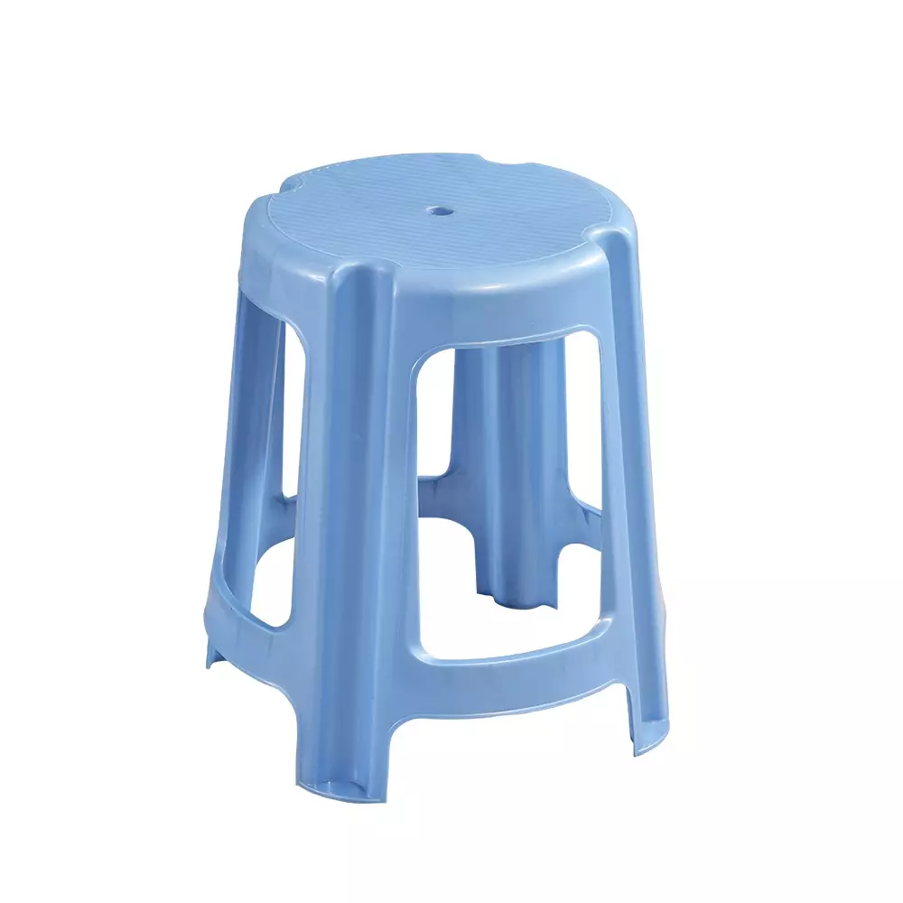 Swagath Blue Plastic Round Stool for Indoor, Outdoor & Cafeteria (Set of 2)