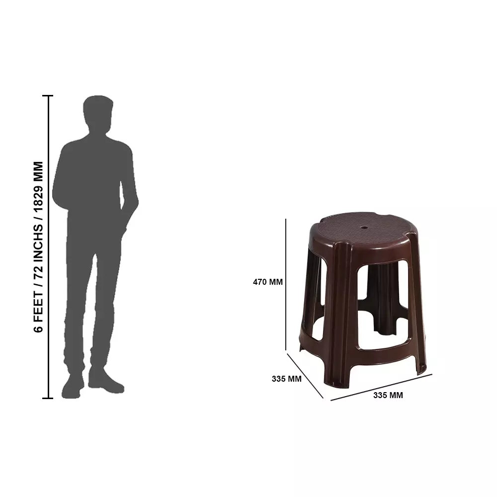 swagath-dark-brown-plastic-round-stool-for-indoor-outdoor-cafeteria-set-of-4