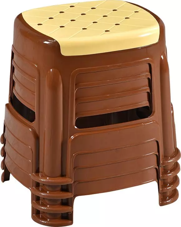 swagath-stool-rectangle-shape-4-legs-plastic-glossy-finish-70-kg-load-capacity-ivory-seat-with-saddle-brown-body-cosmo-m