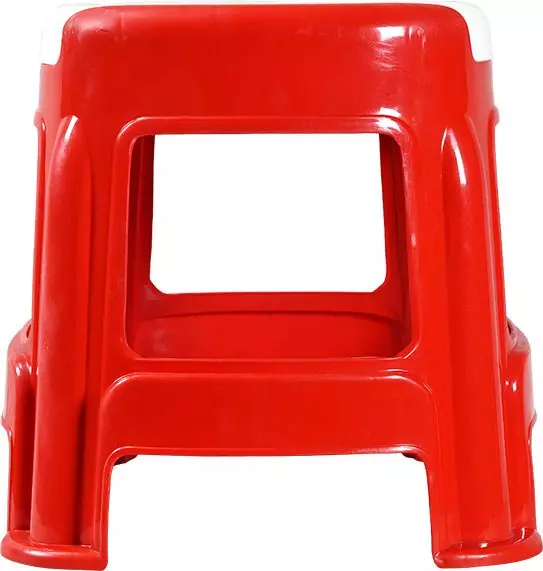 swagath-stool-rectangle-shape-4-legs-plastic-glossy-finish-70-kg-load-capacity-white-seat-with-red-body-cosmo-m