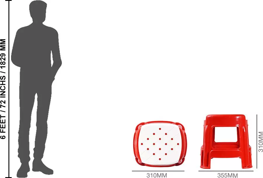 swagath-stool-rectangle-shape-4-legs-plastic-glossy-finish-70-kg-load-capacity-white-seat-with-red-body-cosmo-m