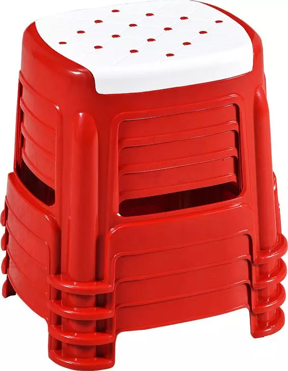 swagath-stool-rectangle-shape-4-legs-plastic-glossy-finish-70-kg-load-capacity-white-seat-with-red-body-cosmo-m