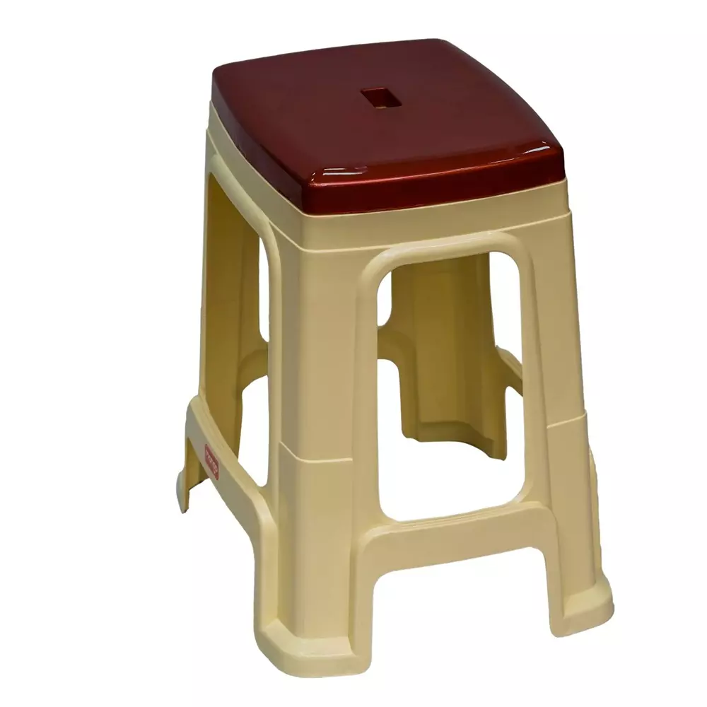 Mango Sunday Stool Ivory 100 Kg Load Bearing Capacity Polypropylene Plastic for Shops & Store Use