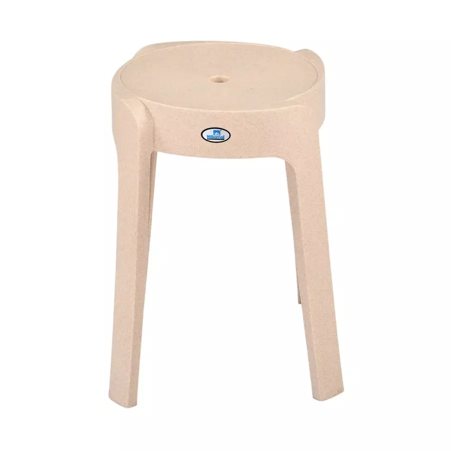 Nilkamal Twist Plastic Stool Marble Beige Color