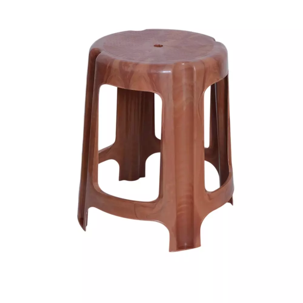 Ankur Pleasure Stool High Grade Polypropylene Virgin Plastic Body and Brown Color for Homes, Shops & More
