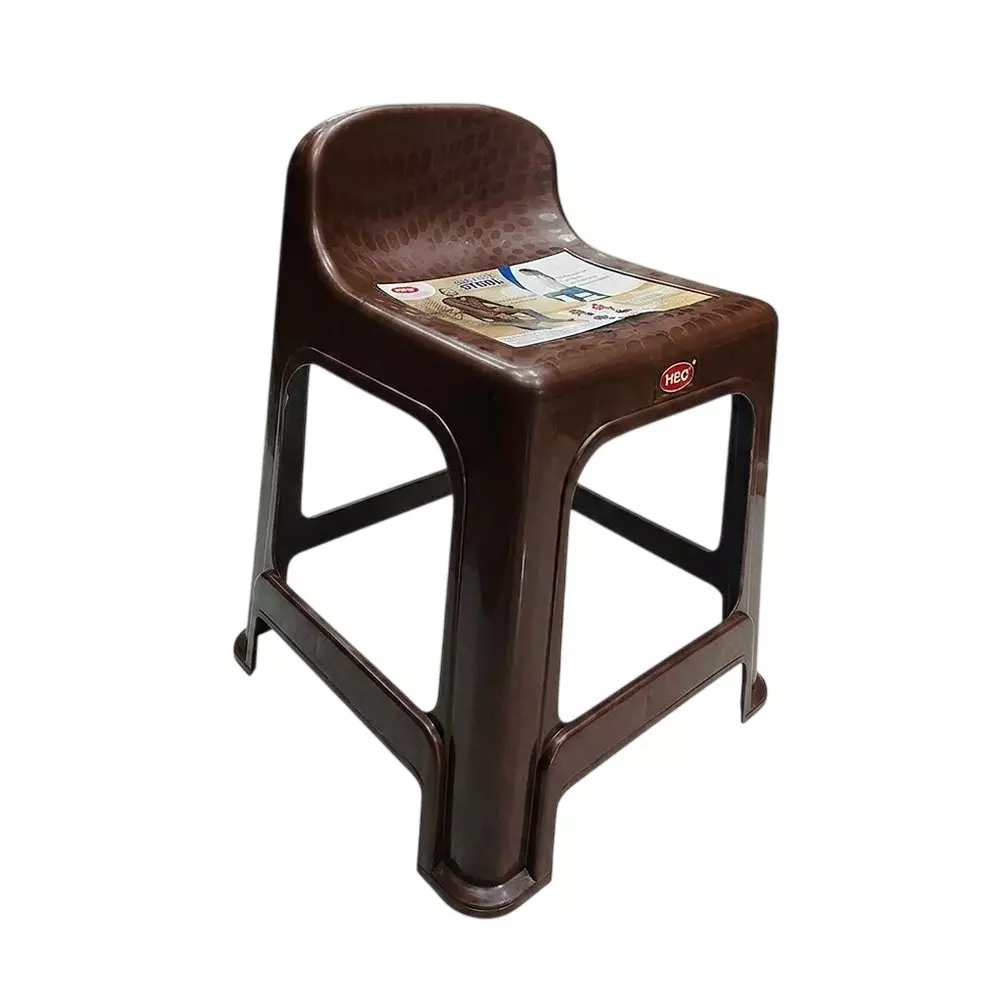 Ankur Rest In Stool High Grade Polypropylene Virgin Plastic Body and Brown Color for Homes, Shops & More