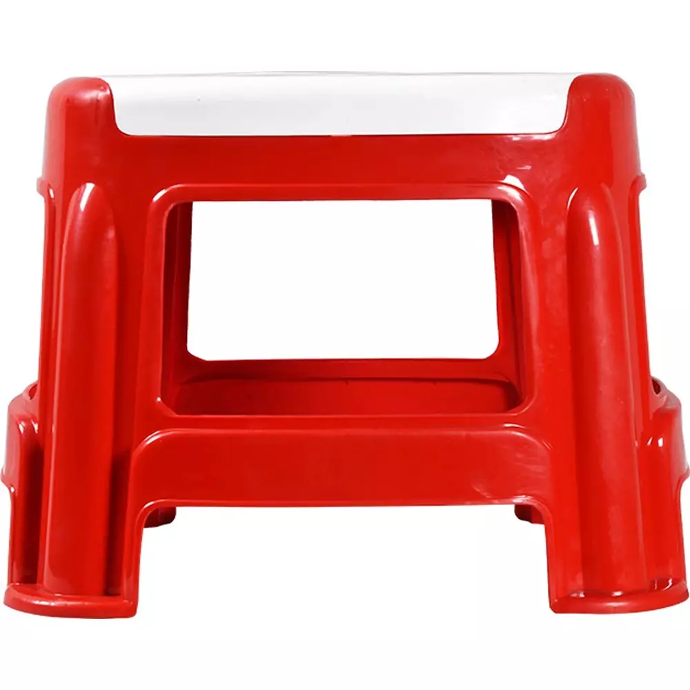 swagath-stool-plastic-27x315x28-cm-530-g-white-seat-with-red-body-pre-assembled-for-cafeteria-kitchen-houeshold-work-and-outdoor-use