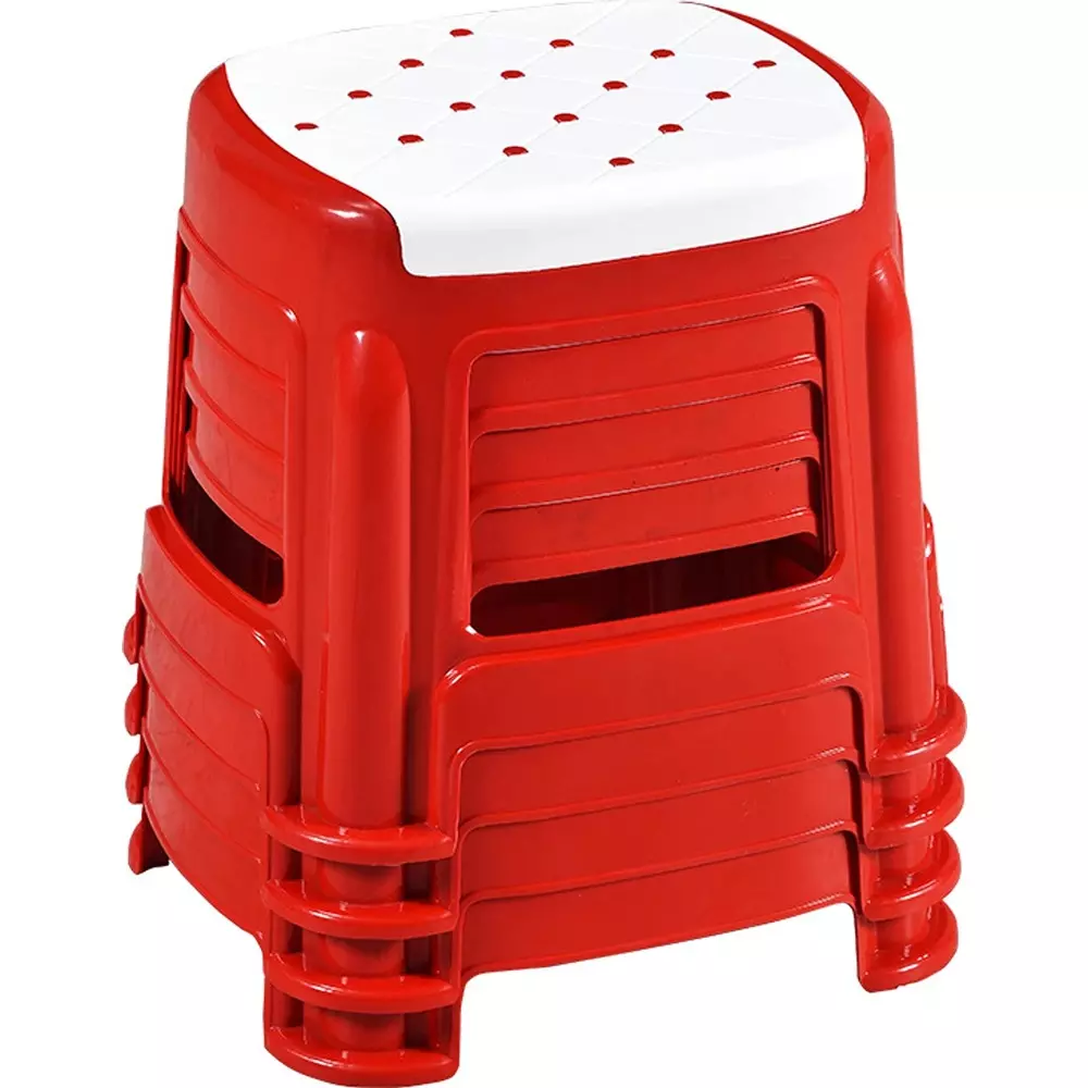 swagath-stool-plastic-27x315x28-cm-530-g-white-seat-with-red-body-pre-assembled-for-cafeteria-kitchen-houeshold-work-and-outdoor-use-pack-of-4-pcs