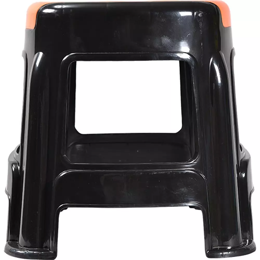swagath-stool-plastic-27x315x28-cm-530-g-orange-seat-with-black-body-pre-assembled-for-cafeteria-kitchen-houeshold-work-and-outdoor-use