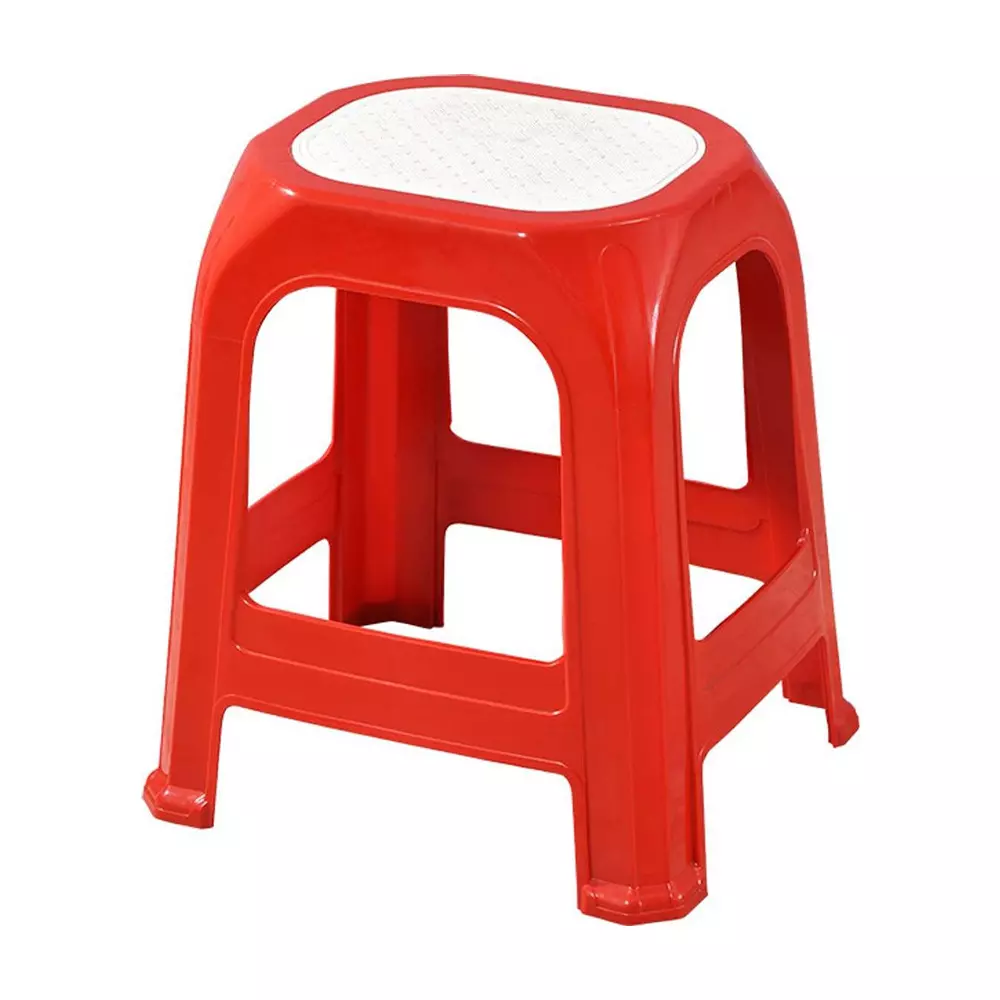 Swagath STL Stool Plastic Red 47x28x34 cm Size for Kitchen, Houeshold, Bathroom, Outdoor & Cafeteria Use, STL-06-BR-1