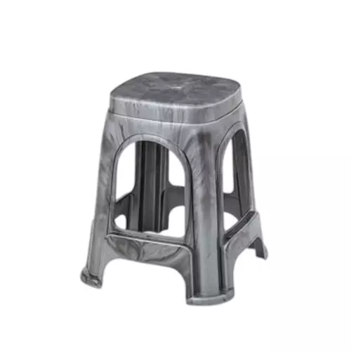 Maharaja Stackable Stool Modern Design Silver Polypropylene for Home, School, Garden & Office, Jupiter_Silver-PK1