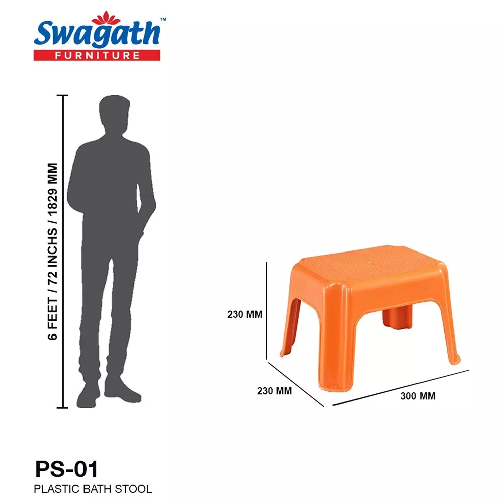 swagath-plastic-stool-orange-color-for-bathroom-ps-01-series-pack-of-2-pcs