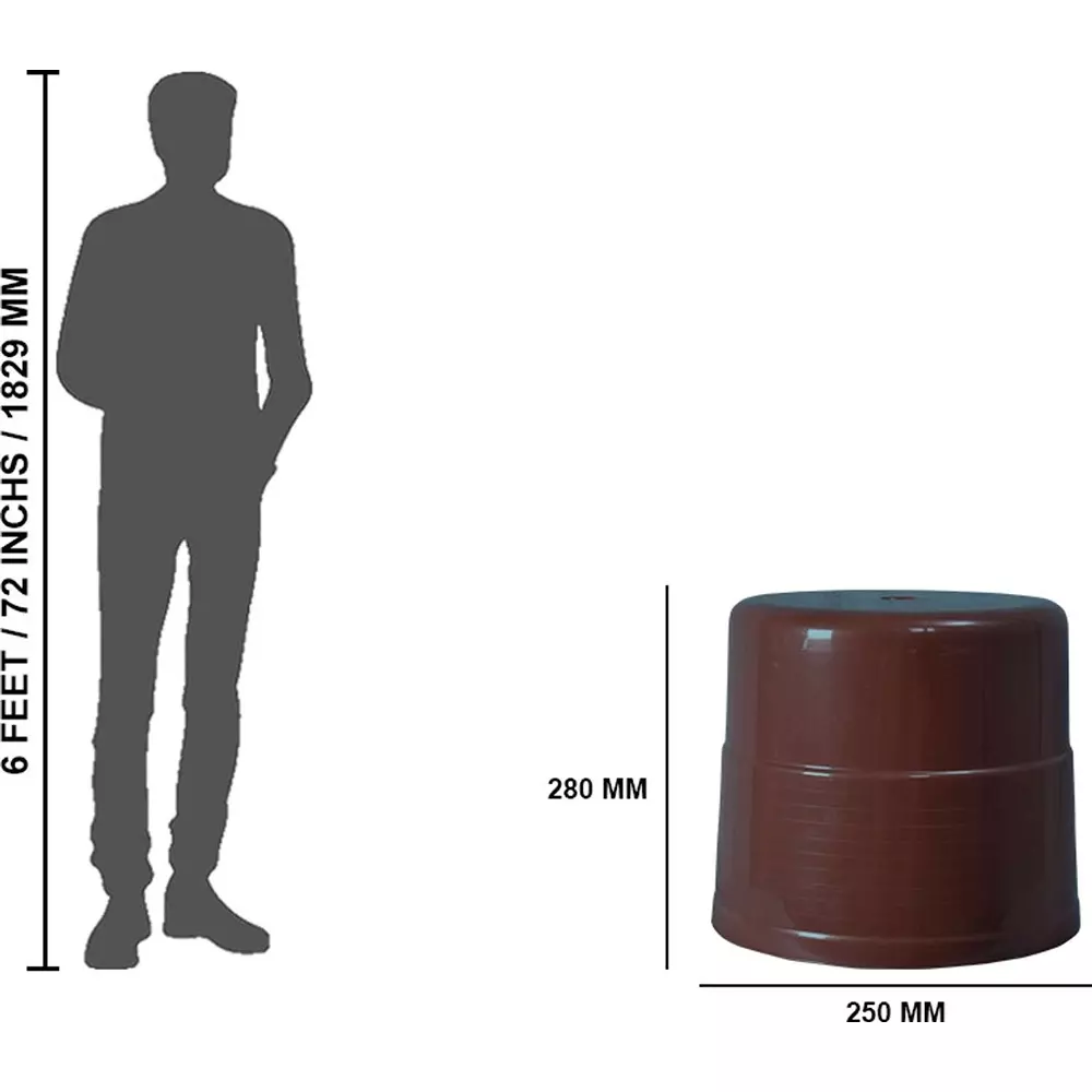 swagath-plastic-stool-round-shape-brown-74-kg-load-capacity-for-indoor-outdoor-use-ps-04-pack-of-4-pcs