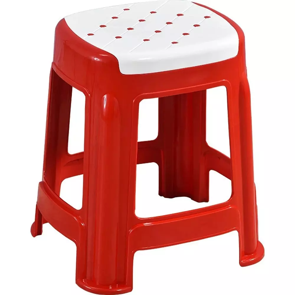 swagath-stool-plastic-45x295x295-cm-12-kg-white-seat-with-red-body-pre-assembled-for-cafeteria-kitchen-houeshold-work-and-outdoor-use-pack-of-4-pcs