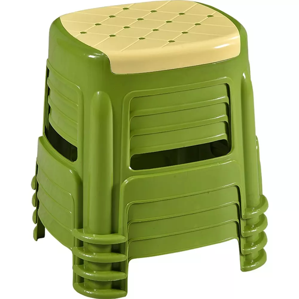 swagath-stool-plastic-27x315x28-cm-530-g-ivory-seat-with-green-body-pre-assembled-for-cafeteria-kitchen-houeshold-work-and-outdoor-use-pack-of-4-pcs