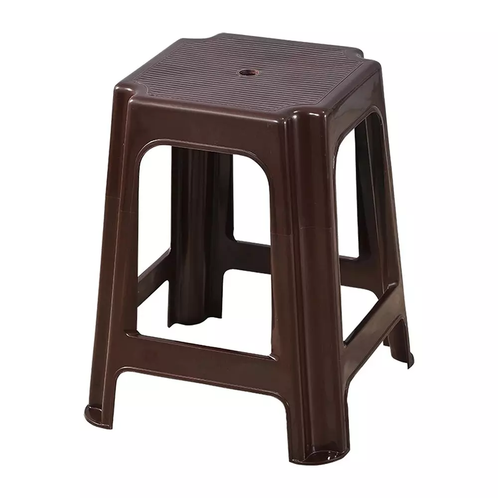 Swagath Plastic Stool Square Shape 80 Kg Maximum Load Capacity Brown Color, STL-02-SB-1