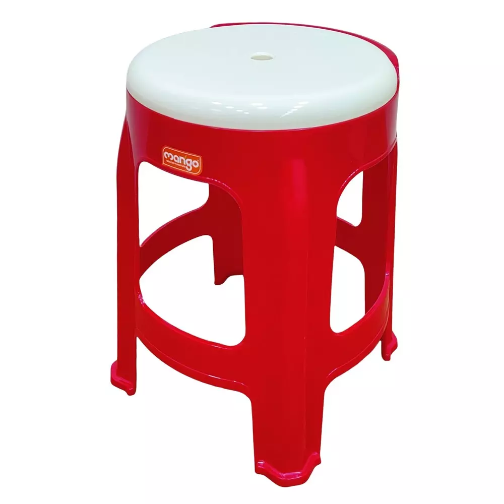 Mango GEM Plastic Stool Mystic Red Round for Indoors & Outdoors