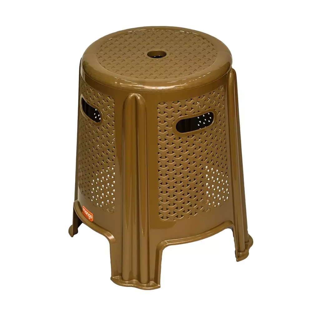 Mango WAZIR Plastic Stool 304.8x381x457.2 mm Dark Beige