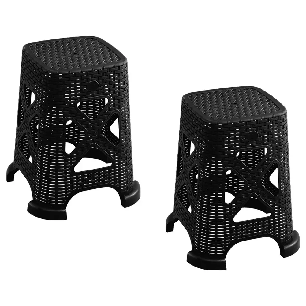 Swagath Plastic Sitting Stool Saddle Brown Color for kitchen, Bathroom and Household work, Smarty (Pack of 2 Pcs)