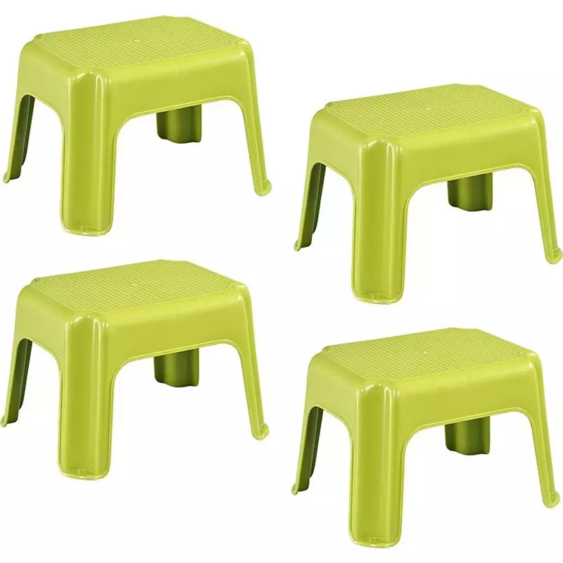 Swagath Plastic Stool Green Color for Bathroom, PS-01 Series (Pack of 4 Pcs)
