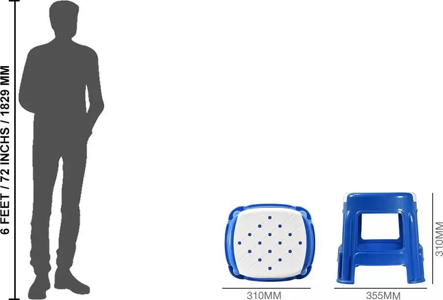 swagath-stool-rectangle-shape-4-legs-plastic-glossy-finish-70-kg-load-capacity-white-seat-with-blue-body-cosmo-m-pack-of-4-pcs