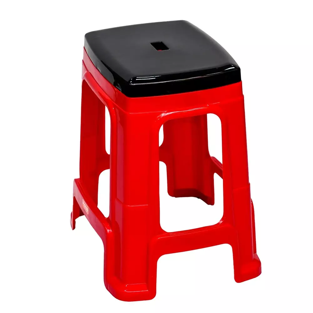 Mango Sunday Stool Mystic Red 100 Kg Load Bearing Capacity Polypropylene Plastic for Shops & Store Use