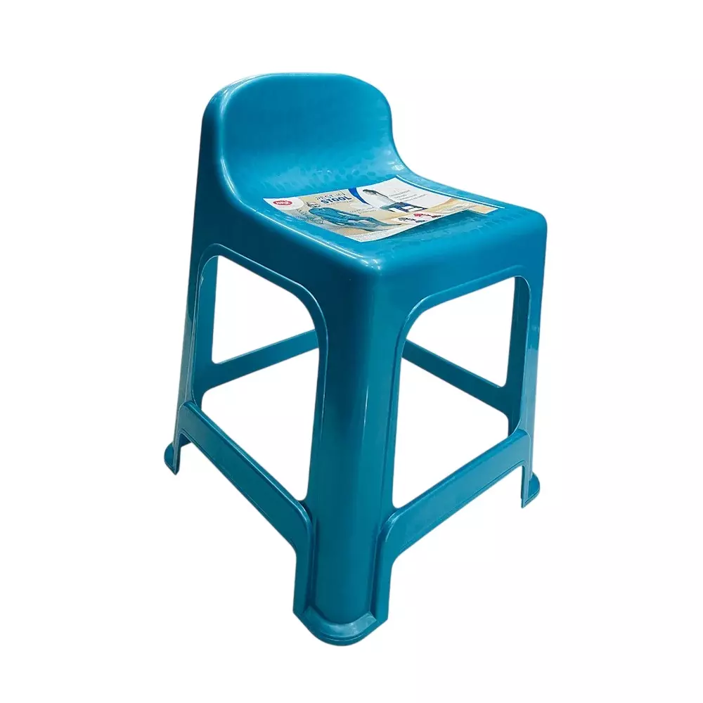 Ankur Rest In Stool High Grade Polypropylene Virgin Plastic Body and Blue Color for Homes, Shops & More