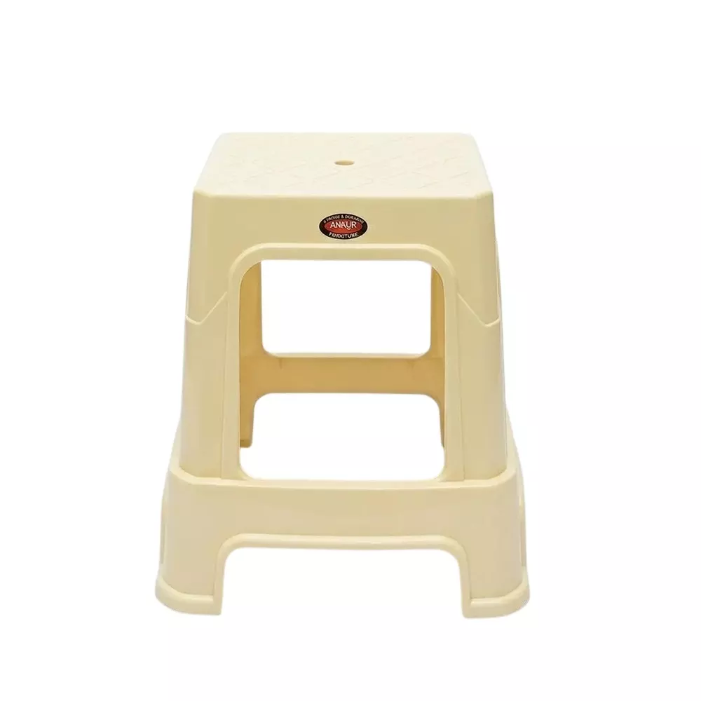 Ankur 57 cm High Taira Stool High Grade Polypropylene Virgin Plastic Body and Cream Color for Homes, Shops & More