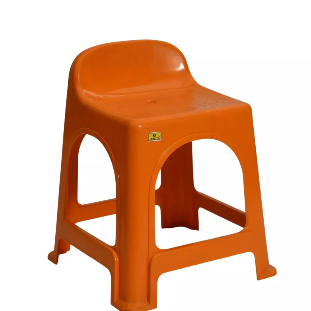 Italica Plastic Rest Stool Orange Color, 9738