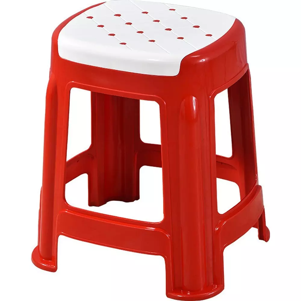 swagath-stool-plastic-45x295x295-cm-12-kg-white-seat-with-red-body-pre-assembled-for-cafeteria-kitchen-houeshold-work-and-outdoor-use