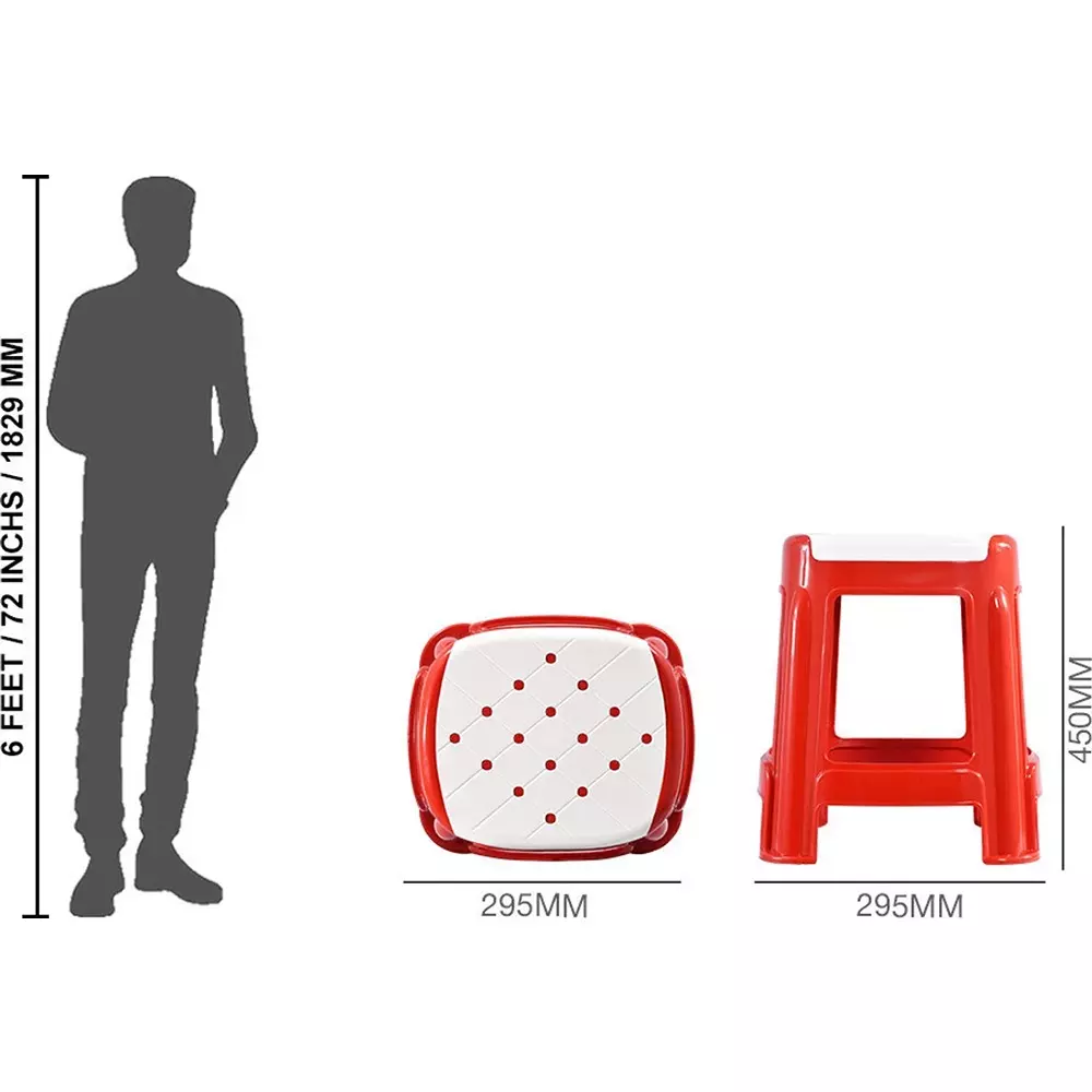 swagath-stool-plastic-45x295x295-cm-12-kg-white-seat-with-red-body-pre-assembled-for-cafeteria-kitchen-houeshold-work-and-outdoor-use