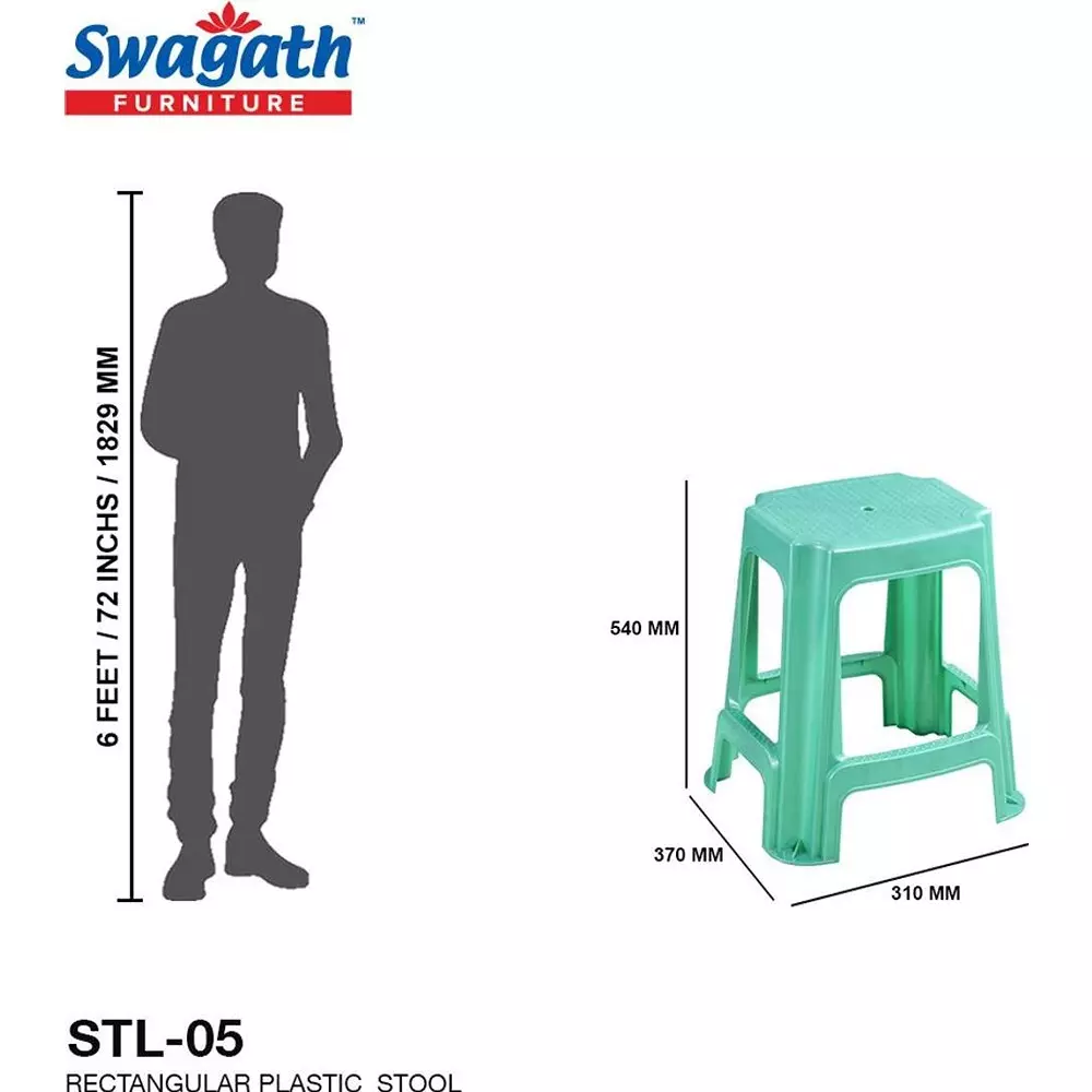 swagath-stl-rectangular-stool-plastic-green-54x37x31-cm-size-for-outdoor-cafeteria-use-stl-05-lpgn-2-pack-of-2-pcs