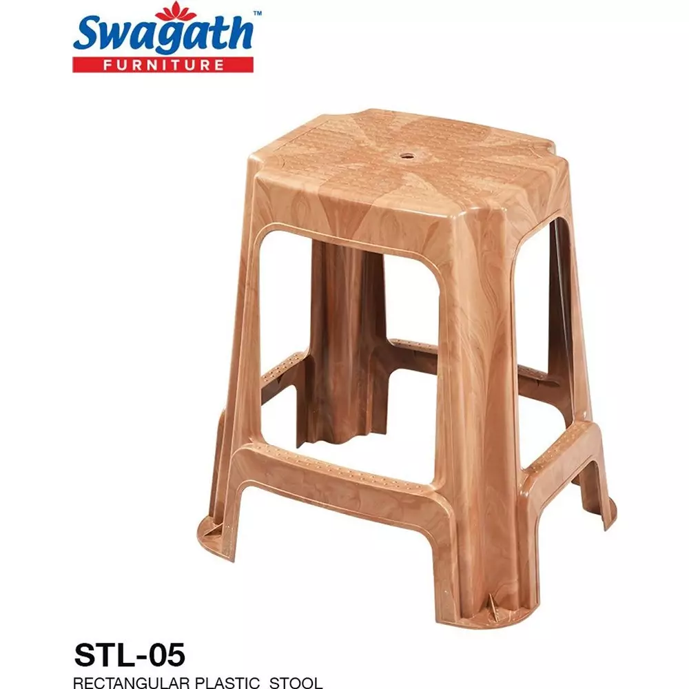 swagath-stl-rectangular-stool-plastic-sandal-wood-54x37x31-cm-size-for-outdoor-cafeteria-use-stl-05-sw-4-pack-of-4-pcs