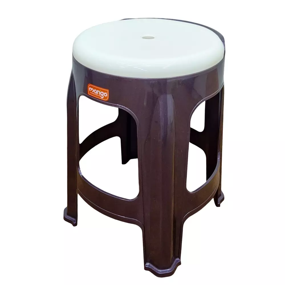 Mango GEM Plastic Stool Weather Brown Round for Indoors & Outdoors