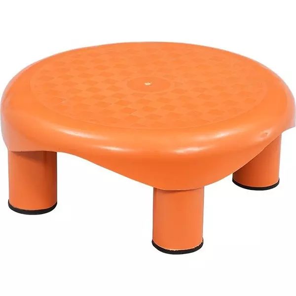 Swagath Plastic Stool Orange Color for Bathroom, PS-02 Series