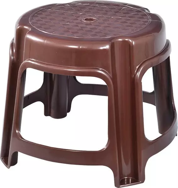 swagath-bathroom-stool-round-shape-4-legs-plastic-glossy-finish-80-kg-load-capacity-brown-for-bathroom-use-ps-03-pack-of-2-pcs