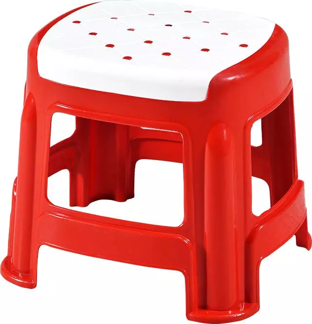 swagath-stool-rectangle-shape-4-legs-plastic-glossy-finish-70-kg-load-capacity-white-seat-with-red-body-cosmo-m-pack-of-2-pcs
