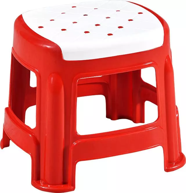 swagath-stool-rectangle-shape-4-legs-plastic-glossy-finish-70-kg-load-capacity-white-seat-with-red-body-cosmo-m-pack-of-2-pcs